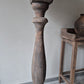 Houten baluster vloerlamp incl. shabby kap | vergrijsd