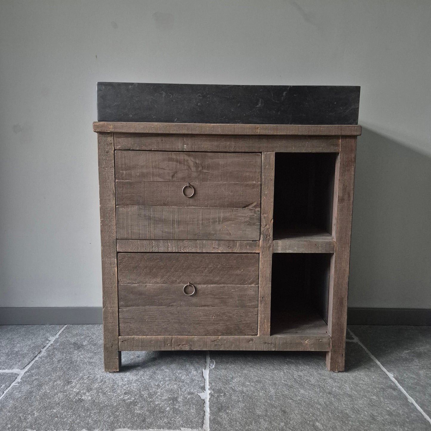 Badkamermeubel driftwood | 2 open vakken