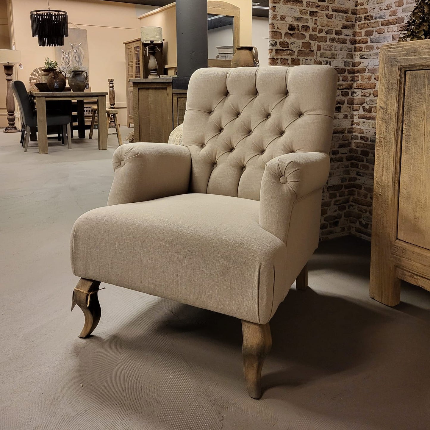 Fauteuil landelijk | gecapitonneerd