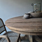 Ronde eettafel oud hout driftwood kloostertafel