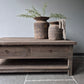 Salontafel driftwood 4 lades + onderblad 120cm