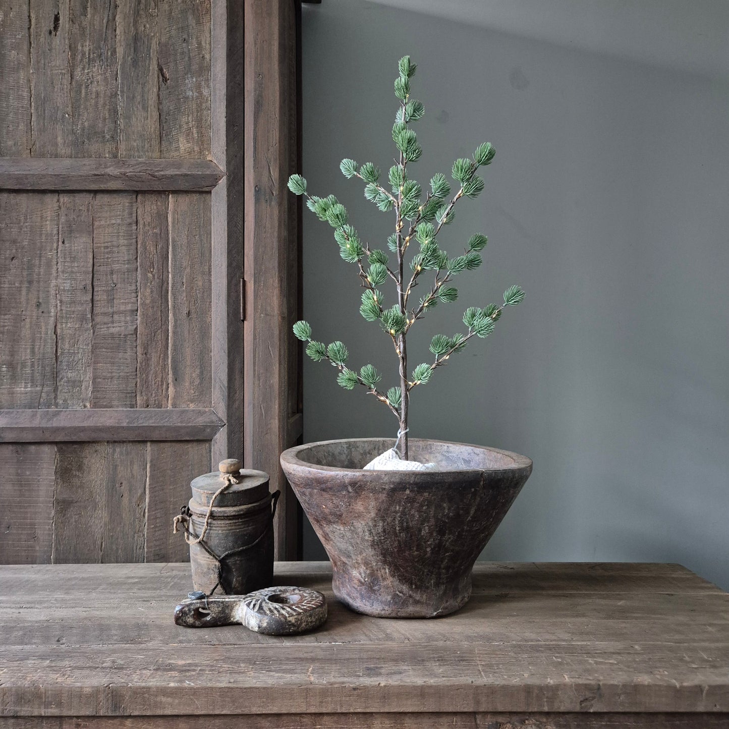 Kunst Kerstboom pinus | incl. verlichting 80cm
