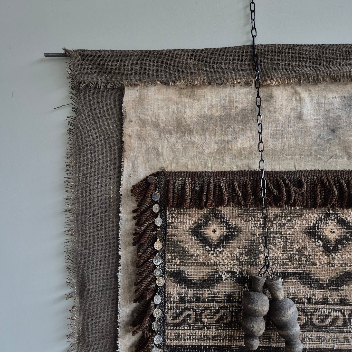 Uniek handgemaakt wanddoek San7