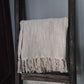 Plaid cosy franje 130x160cm crème