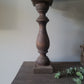 Houten baluster tafellamp incl. shabby kap L