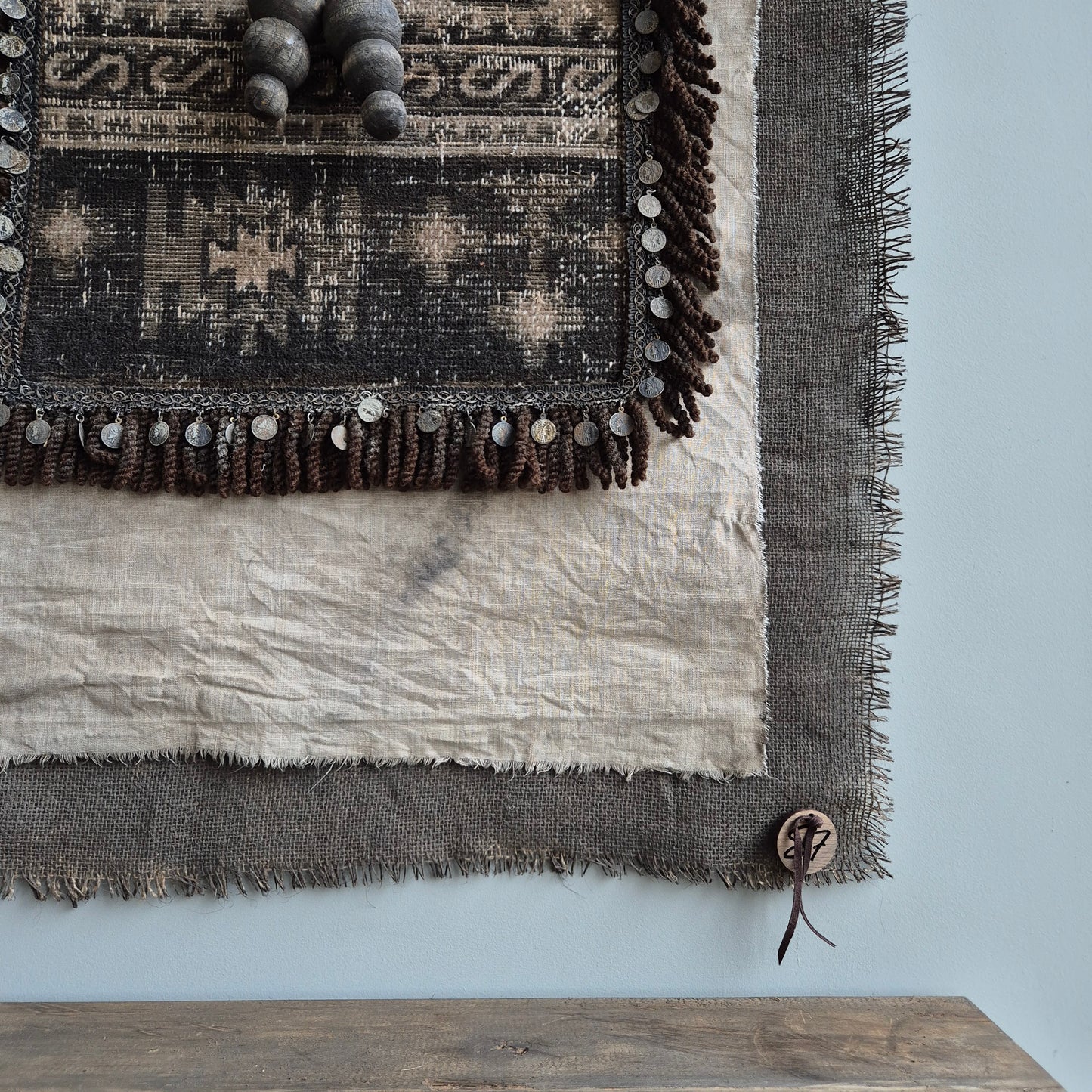 Uniek handgemaakt wanddoek San7