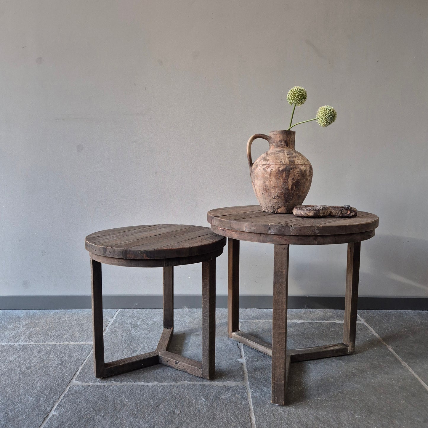 Salontafel rond driftwood | set van 2