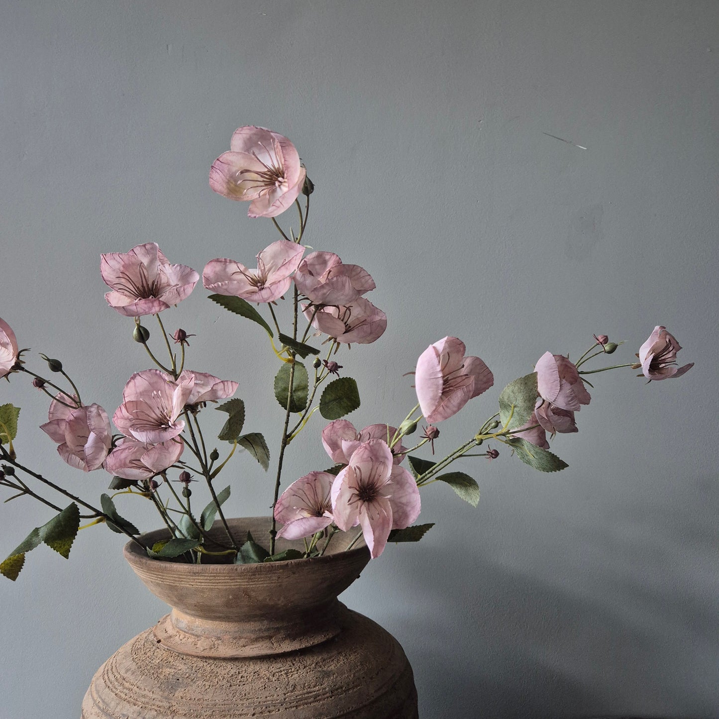 Kunsttak bloem lichtroze 80cm