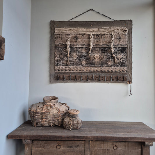 Uniek handgemaakt wanddoek kelim San7