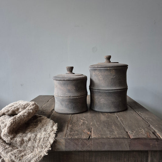 Houten pot met deksel M