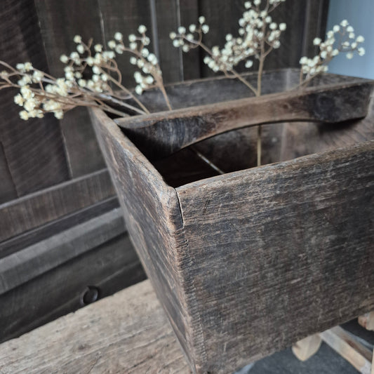 Uniek oud houten rijstbak met handvat nr. 1