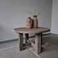 Ronde salontafel blokpoot | driftwood 100cm