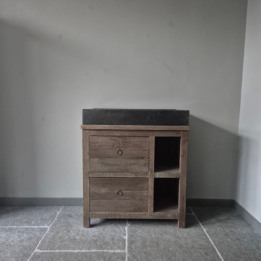 Badkamermeubel driftwood | 2 open vakken