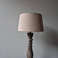 Houten baluster tafellamp incl. shabby kap L