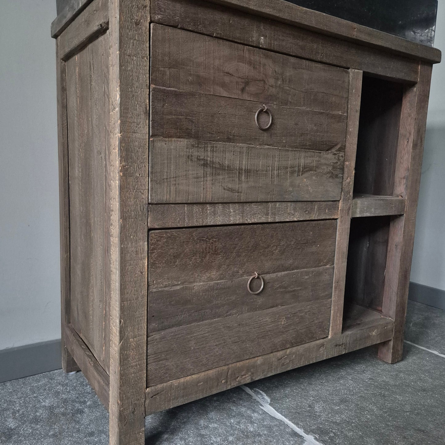 Badkamermeubel driftwood | 2 open vakken