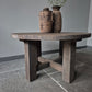 Ronde salontafel blokpoot | driftwood 100cm