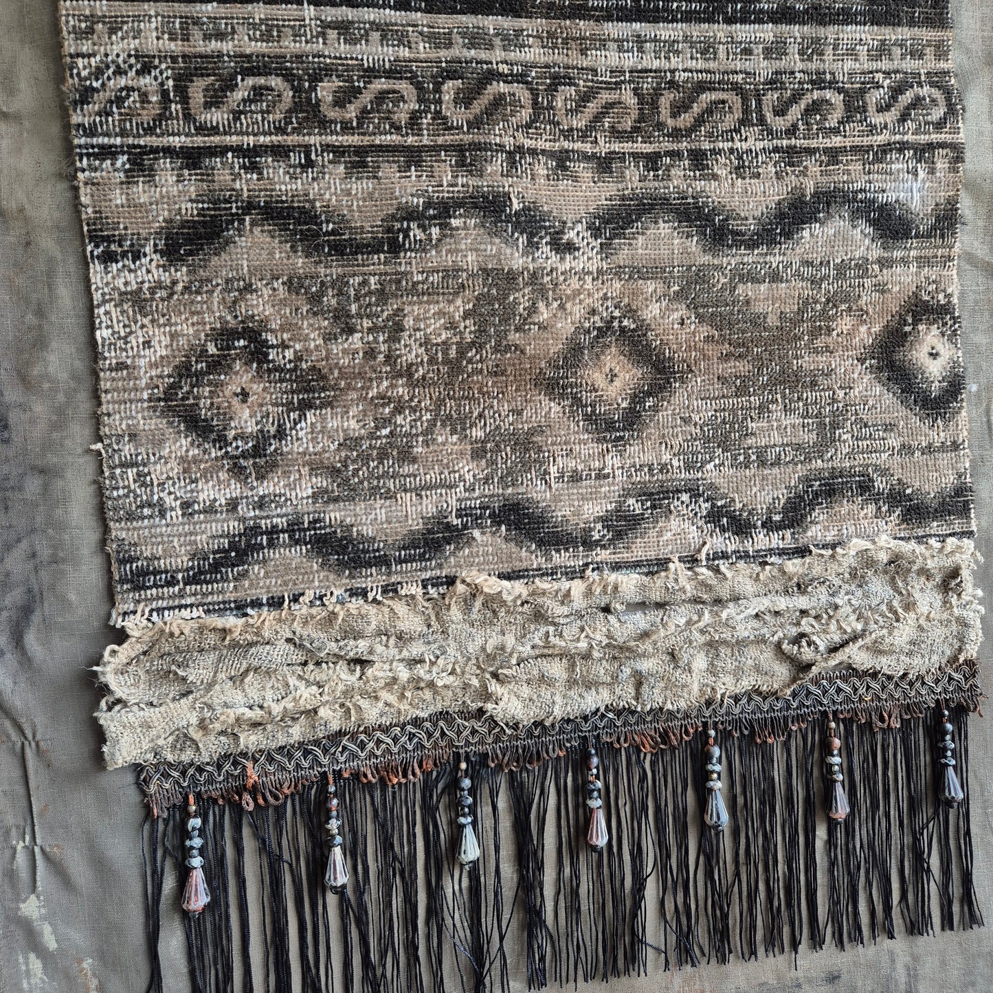 Uniek handgemaakt wanddoek kelim San7