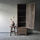 Hoge landelijke kast 1-deurs | 2-lades driftwood