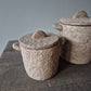 Stenen pot met deksel beige M