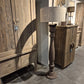 Houten baluster vloerlamp incl. shabby kap