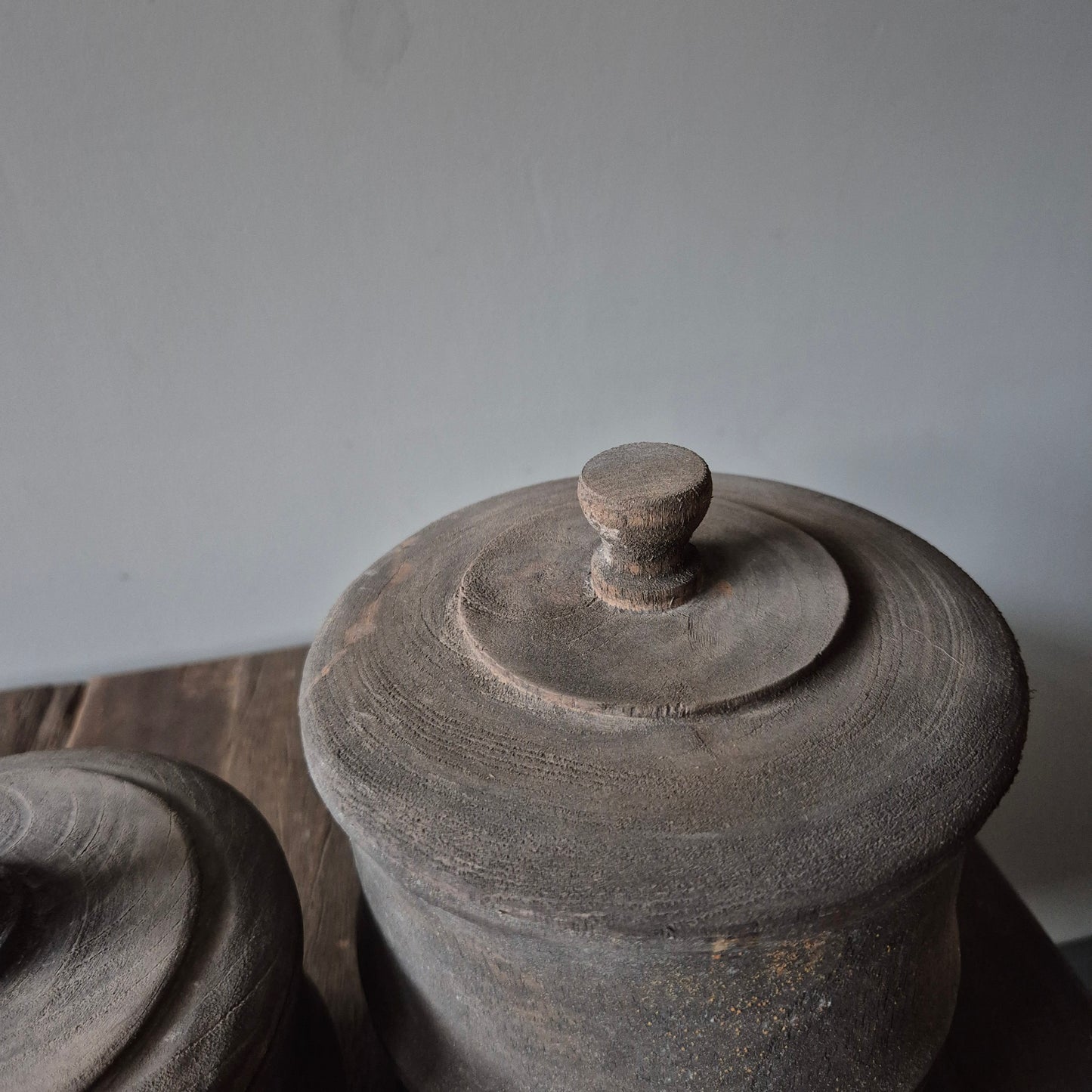 Houten pot met deksel S