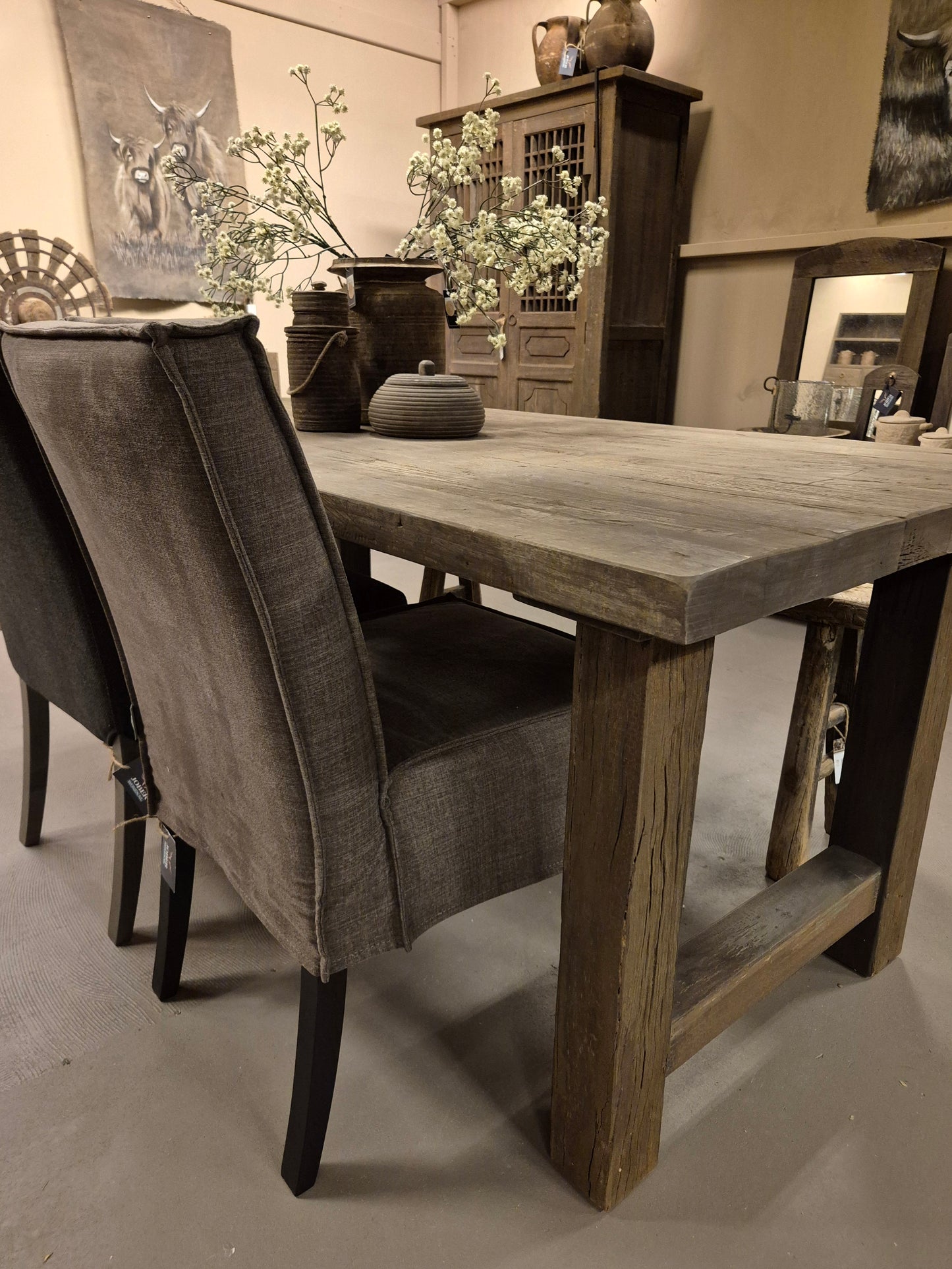 Landelijke eettafel | met H-poot | Driftwood