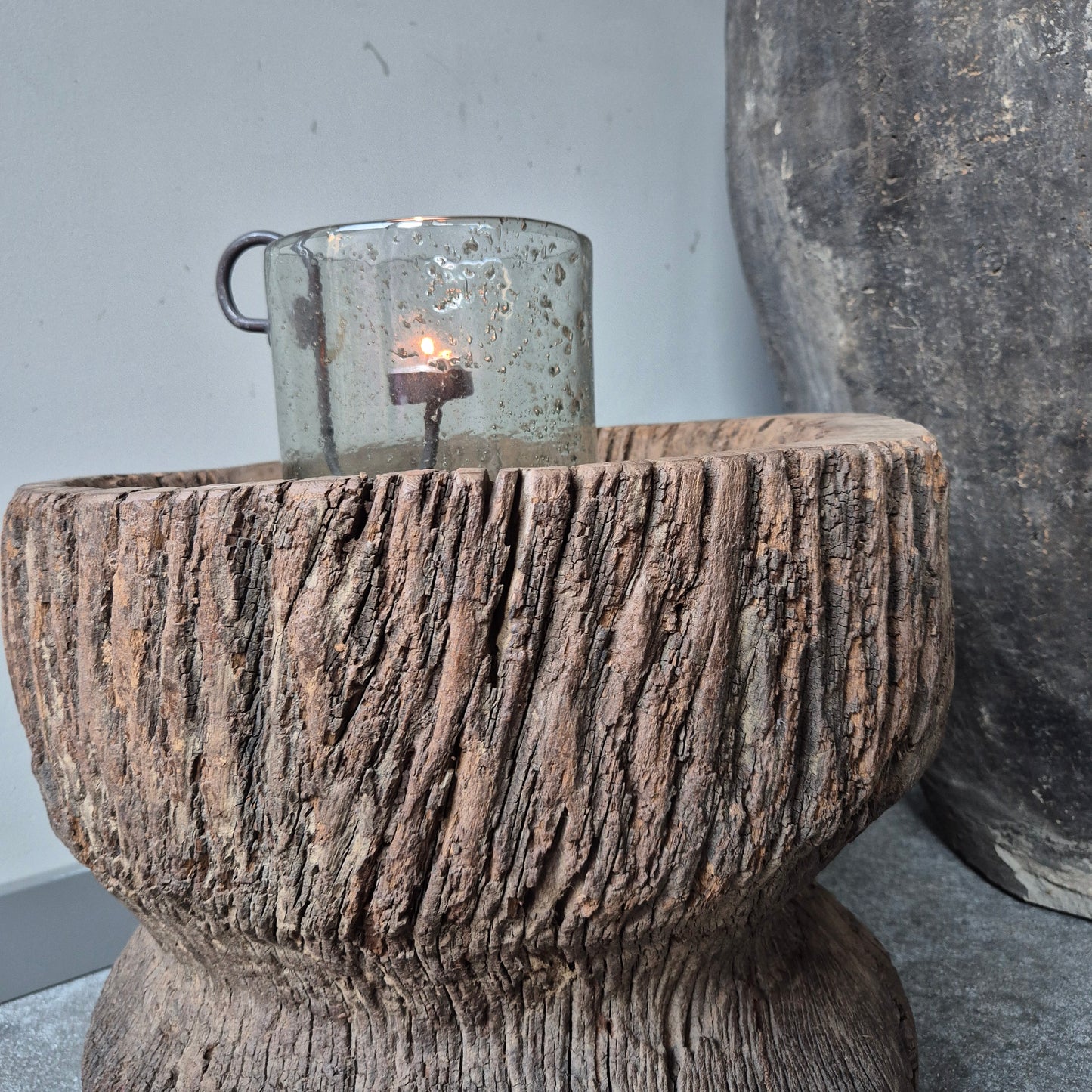 Uniek houten vijzel XL