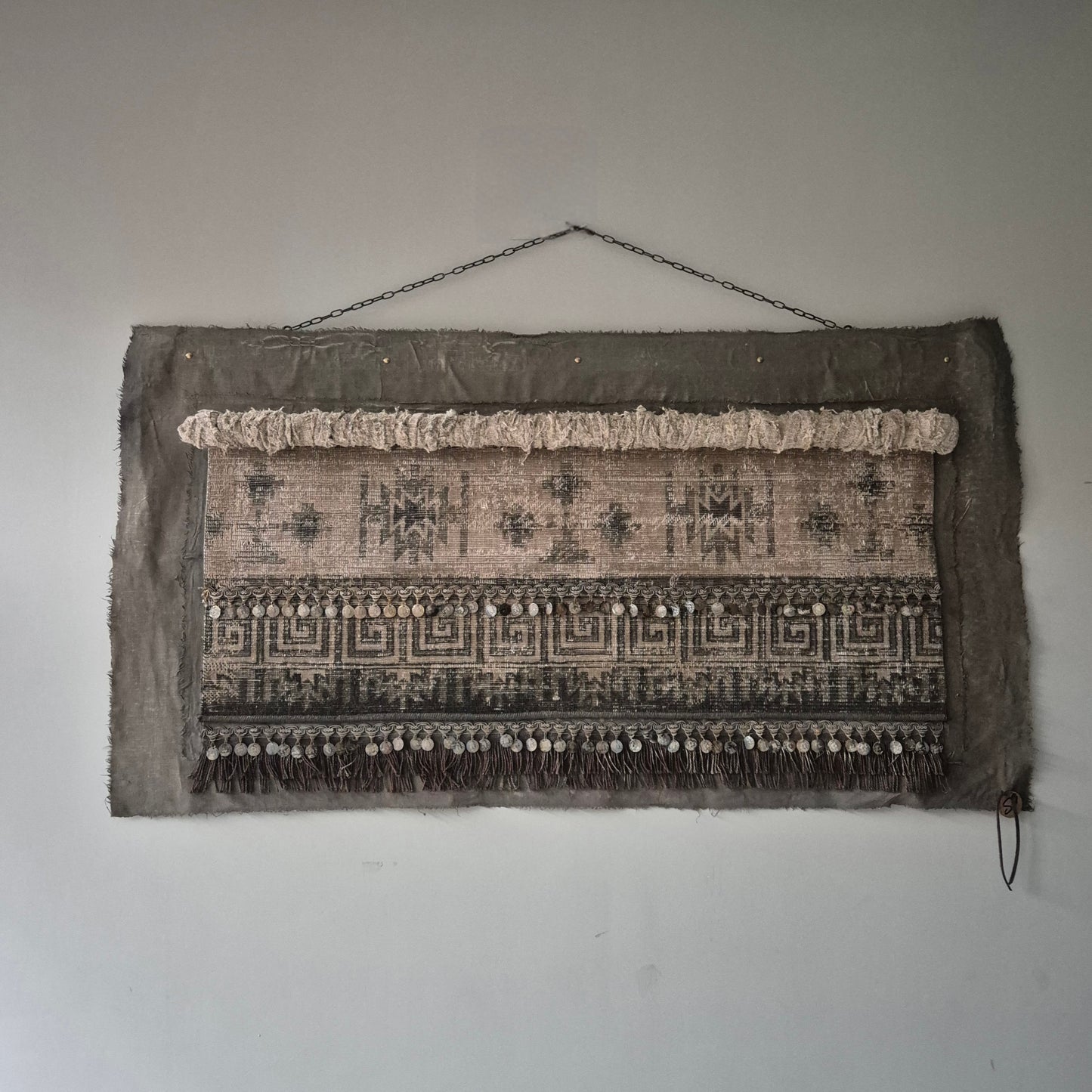 Uniek handgemaakt wanddoek kelim XL San7