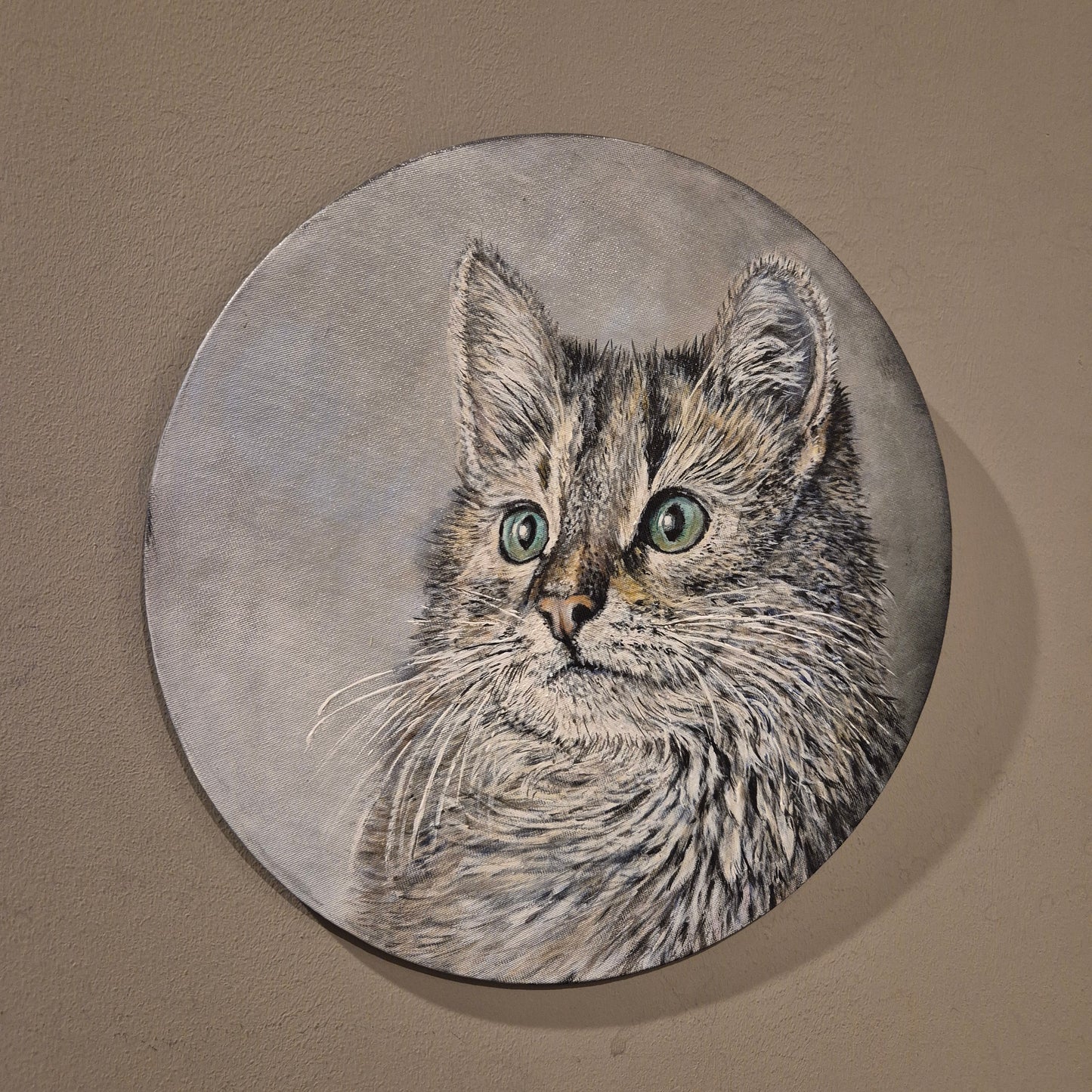 Stoer & sober schilderij Kat handgeschilderd