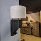 Wandlamp hout | incl. linnen lampenkap
