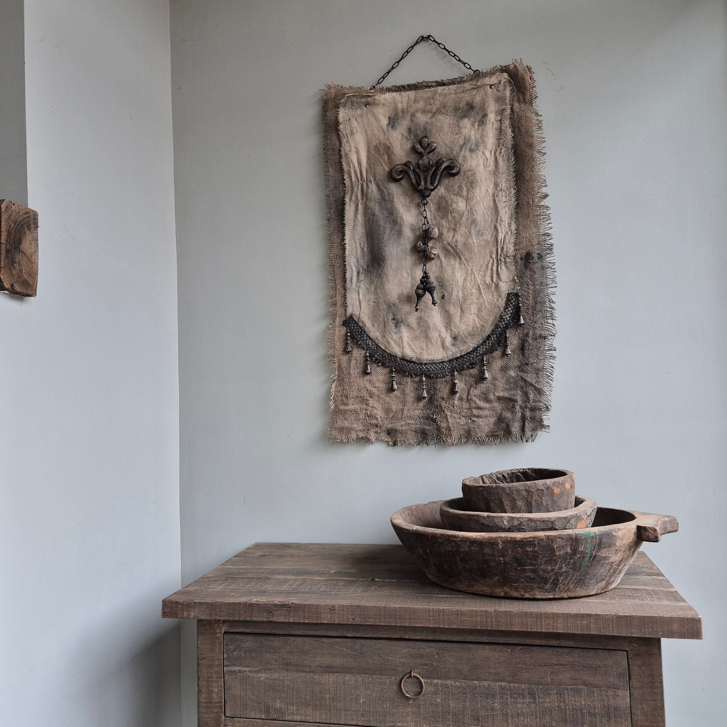 Uniek handgemaakt wanddoek San7