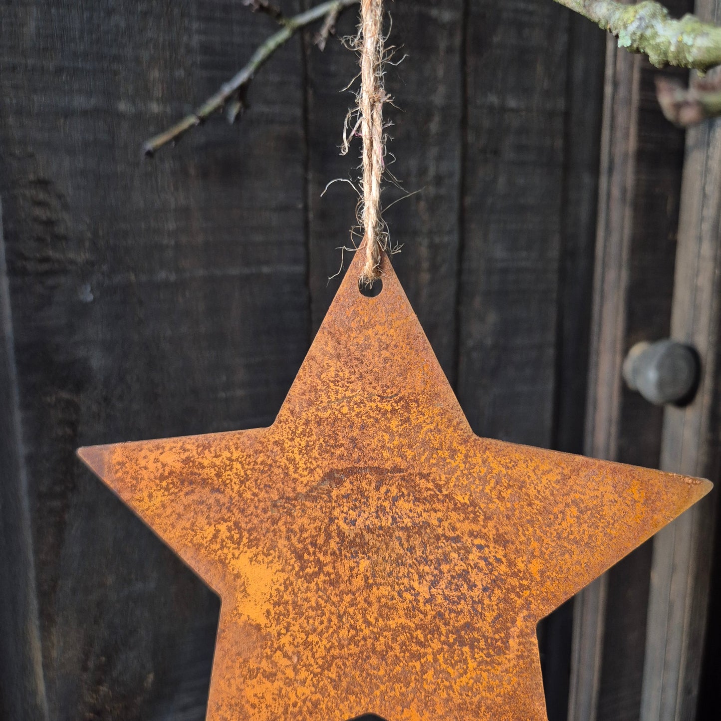 Ster aan touw roest | 14cm