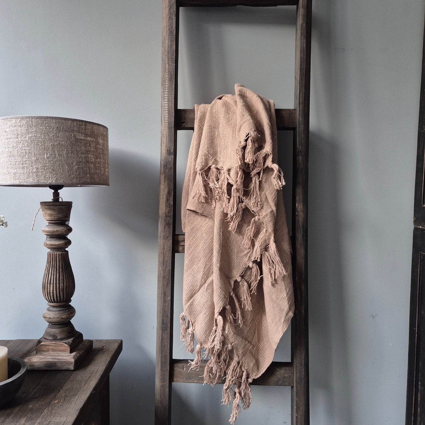 Plaid zari franje 130x160cm beige