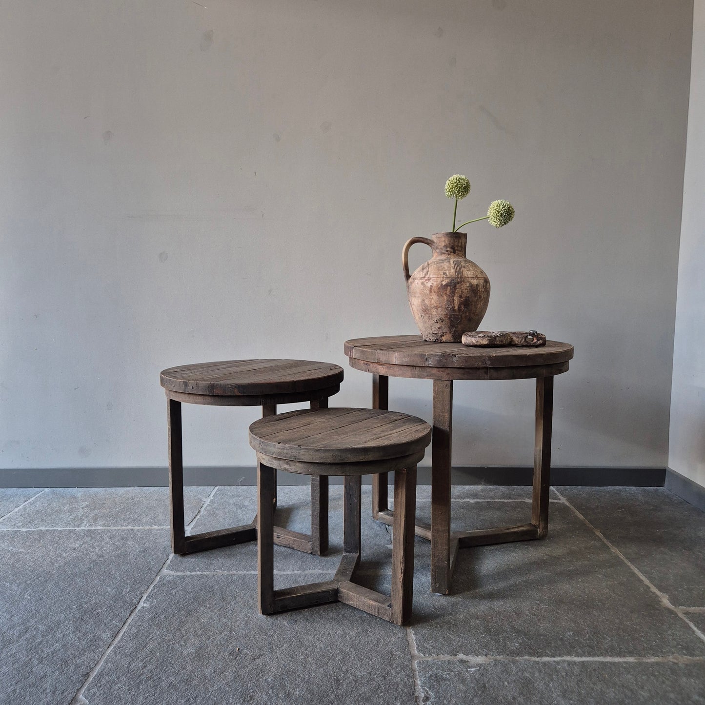 Salontafel rond driftwood | set van 3