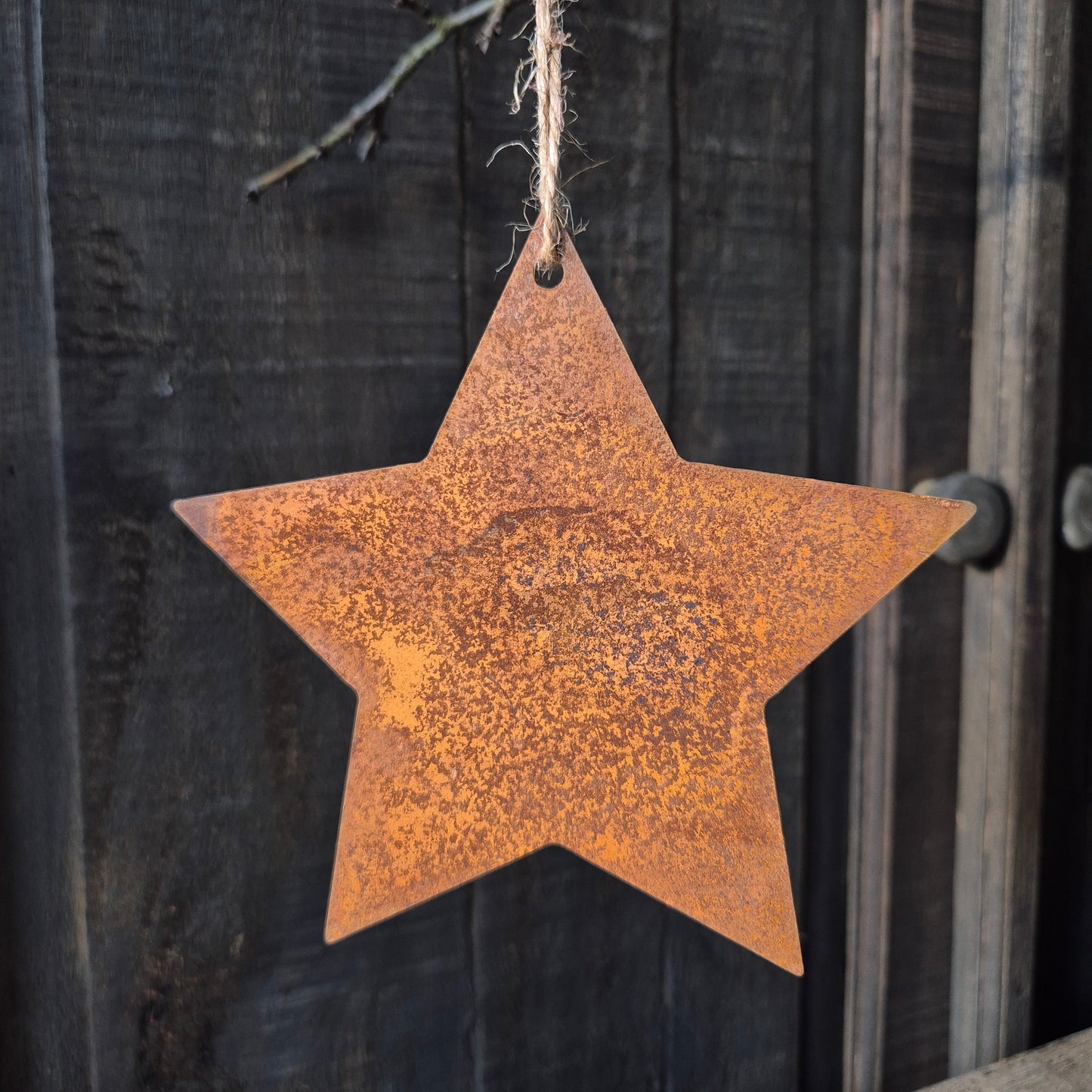Ster aan touw roest | 14cm