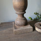 Houten baluster tafellamp incl. shabby kap L