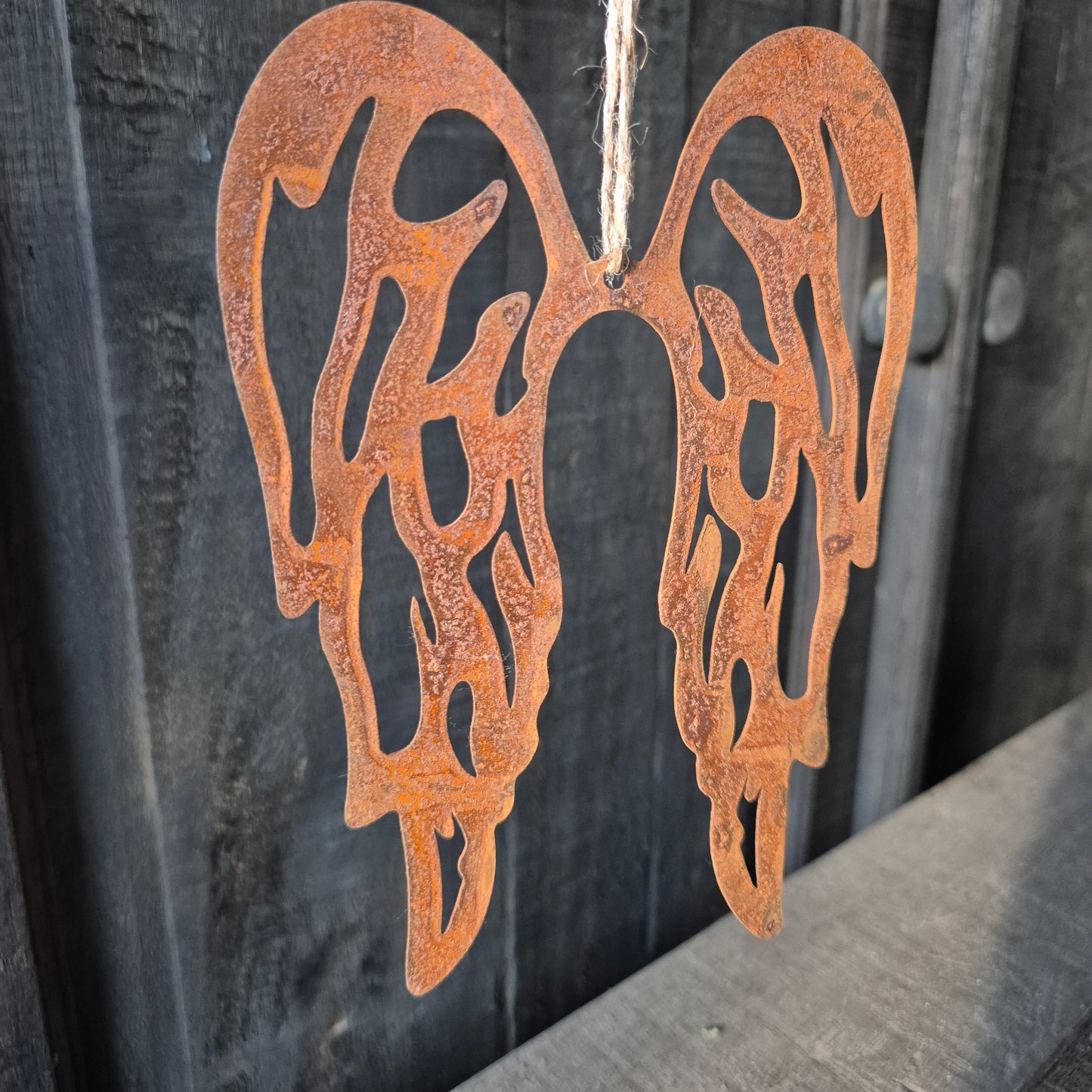 Kerst engel vleugel roest | 16cm