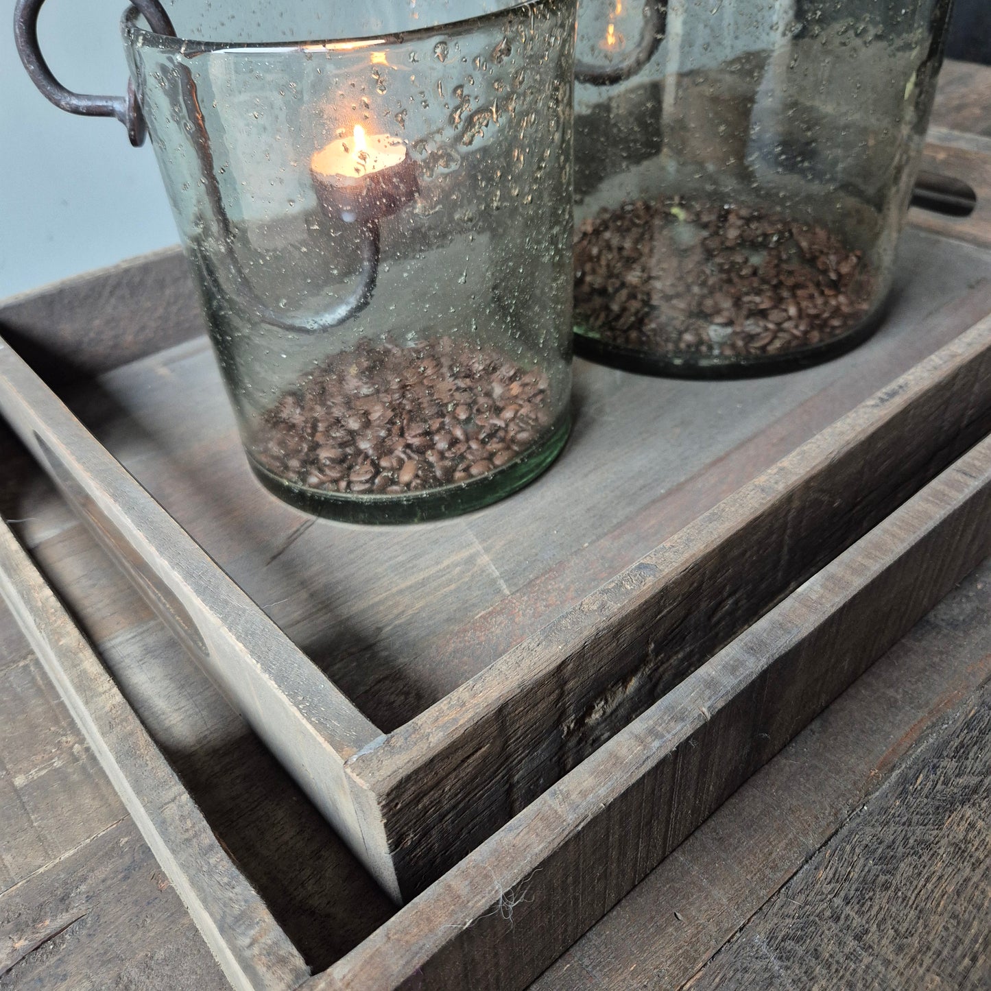 Driftwood dienblad met handvaten S