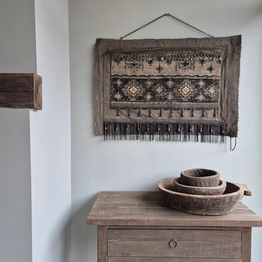 Uniek handgemaakt wanddoek kelim San7