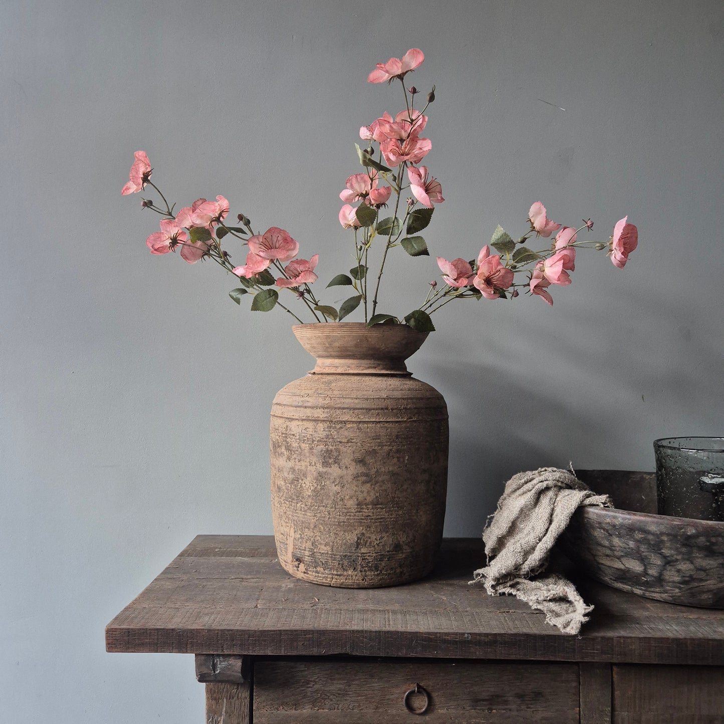 Kunsttak bloem roze 80cm