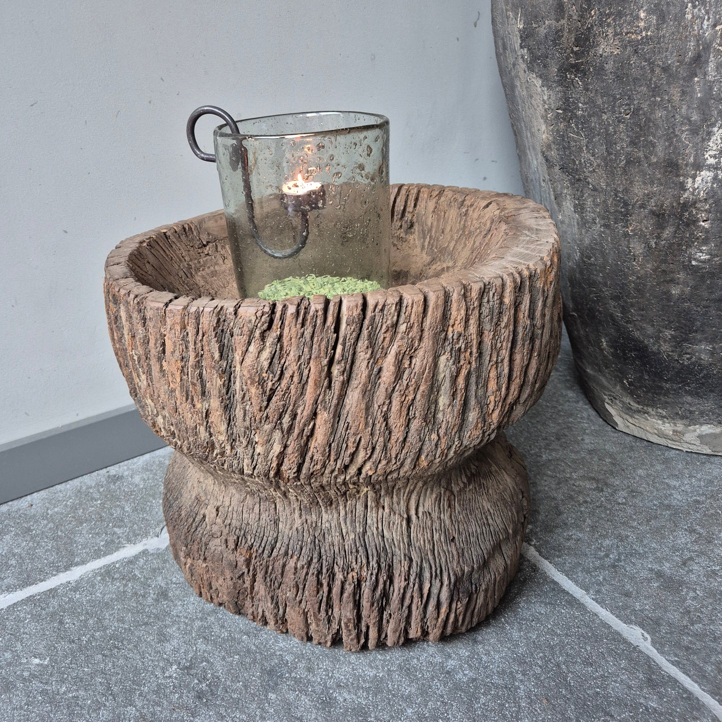 Uniek houten vijzel XL