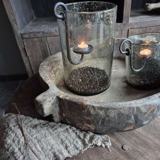 Oud houten schaal met handvat XL nr. 31