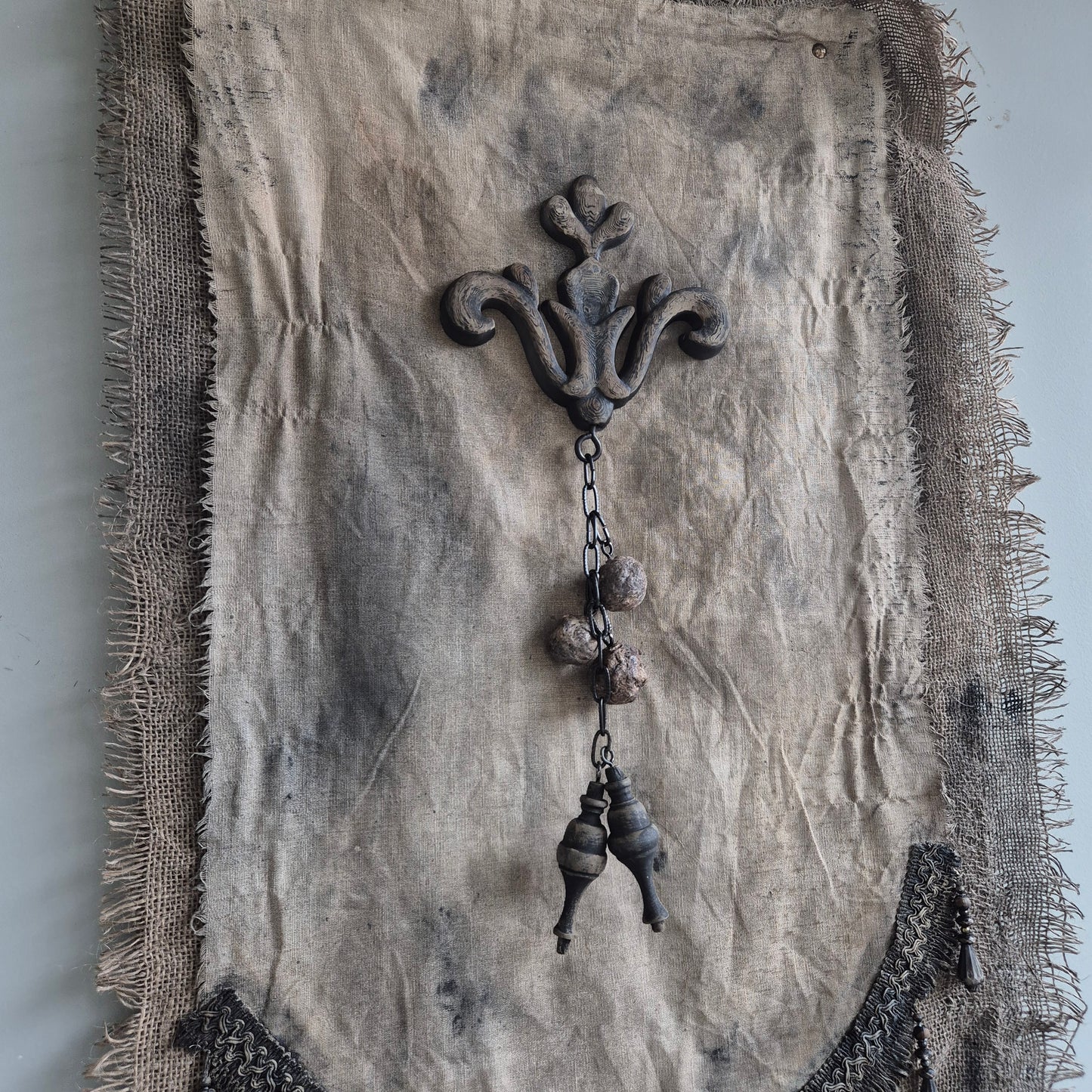 Uniek handgemaakt wanddoek San7