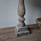 Houten baluster tafellamp incl. shabby kap L