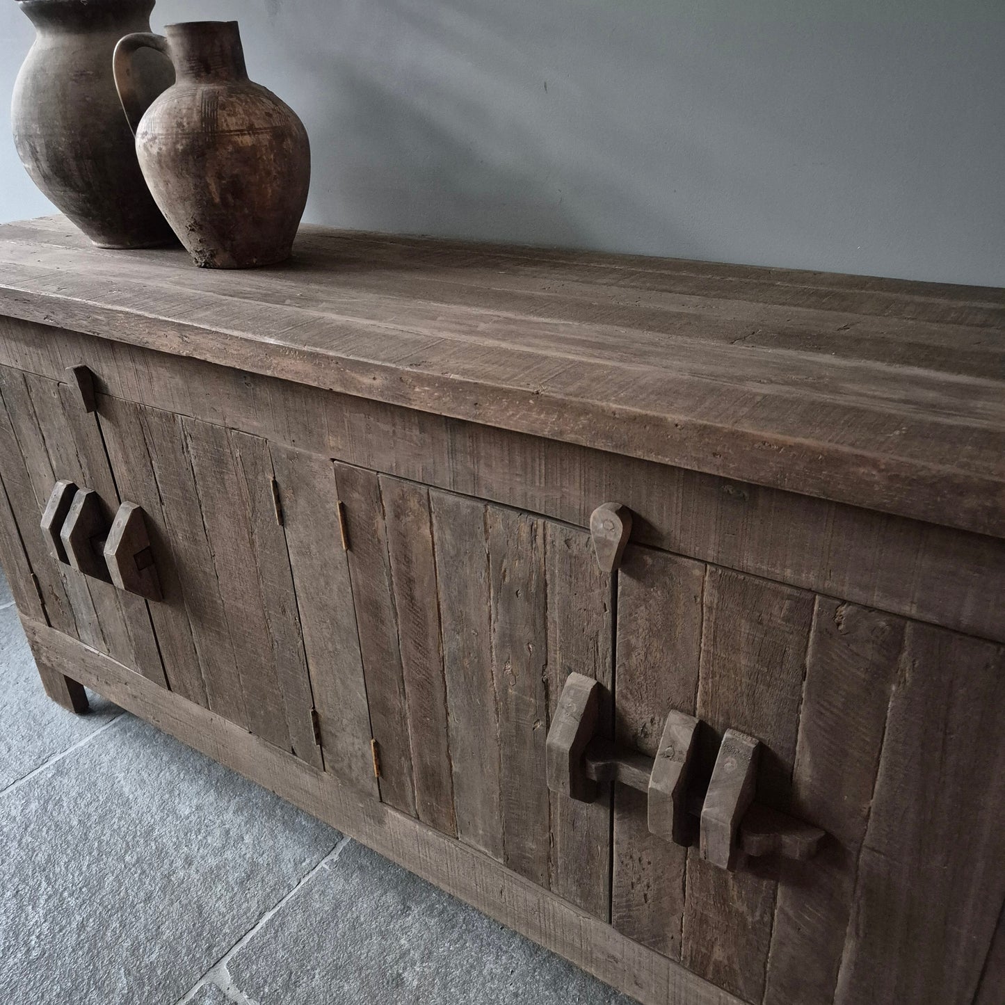 Dressoir oud hout driftwood schuifslot