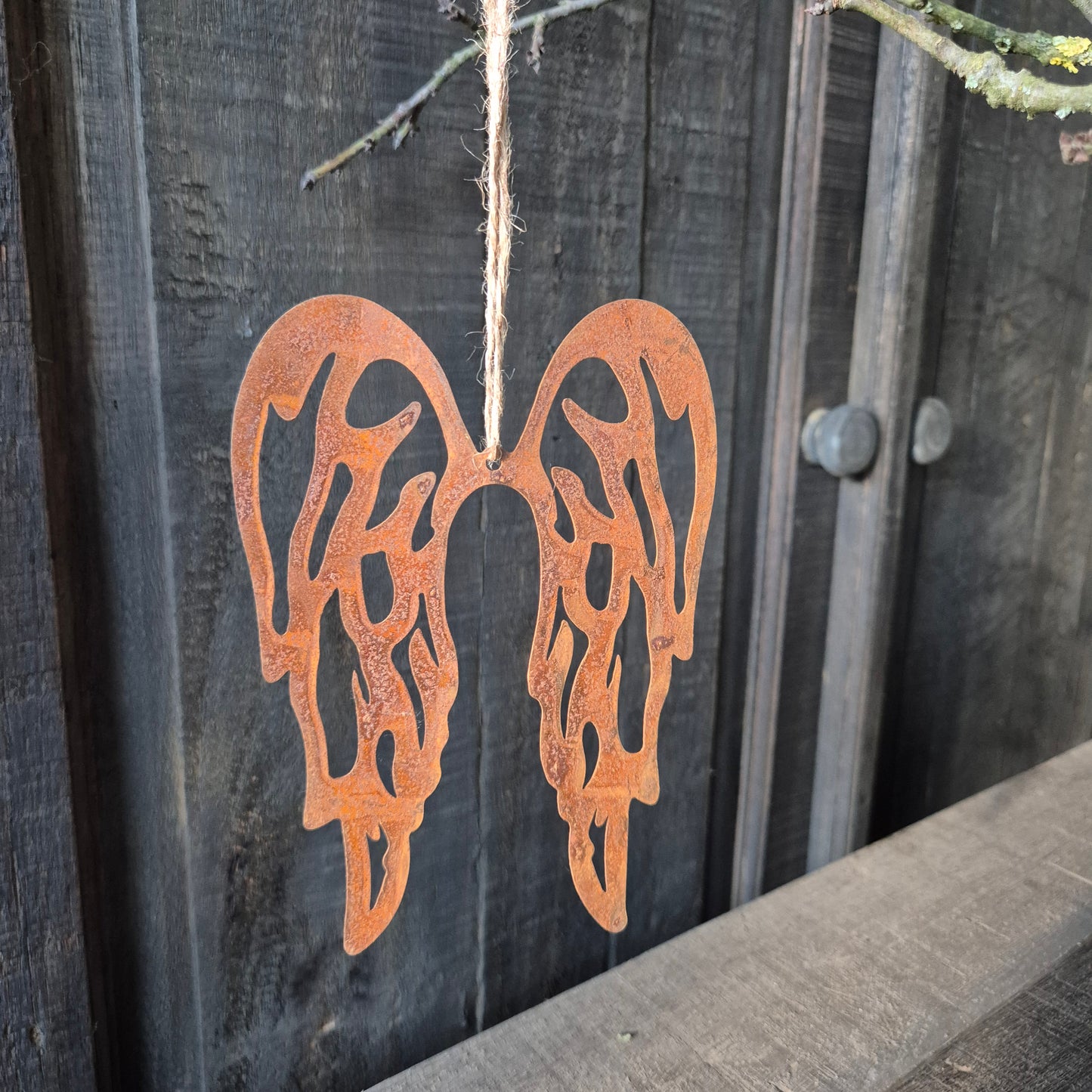 Kerst engel vleugel roest | 16cm