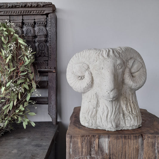 Stenen beeld hoofd ram