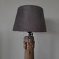 Oud houten baluster lamp incl. kap