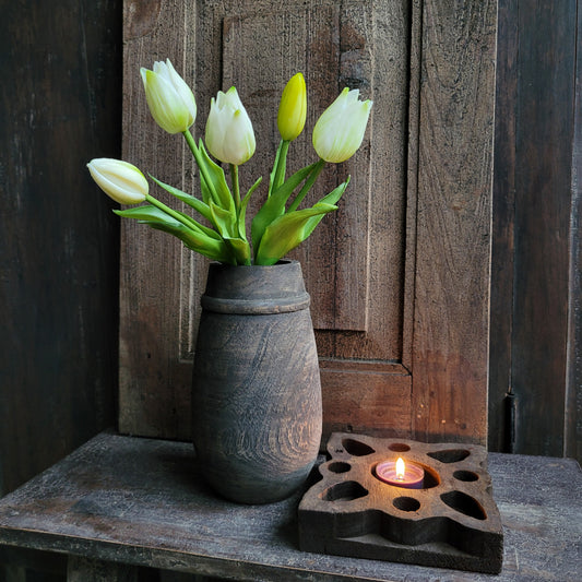 Bos kunst tulpen wit creme 25cm